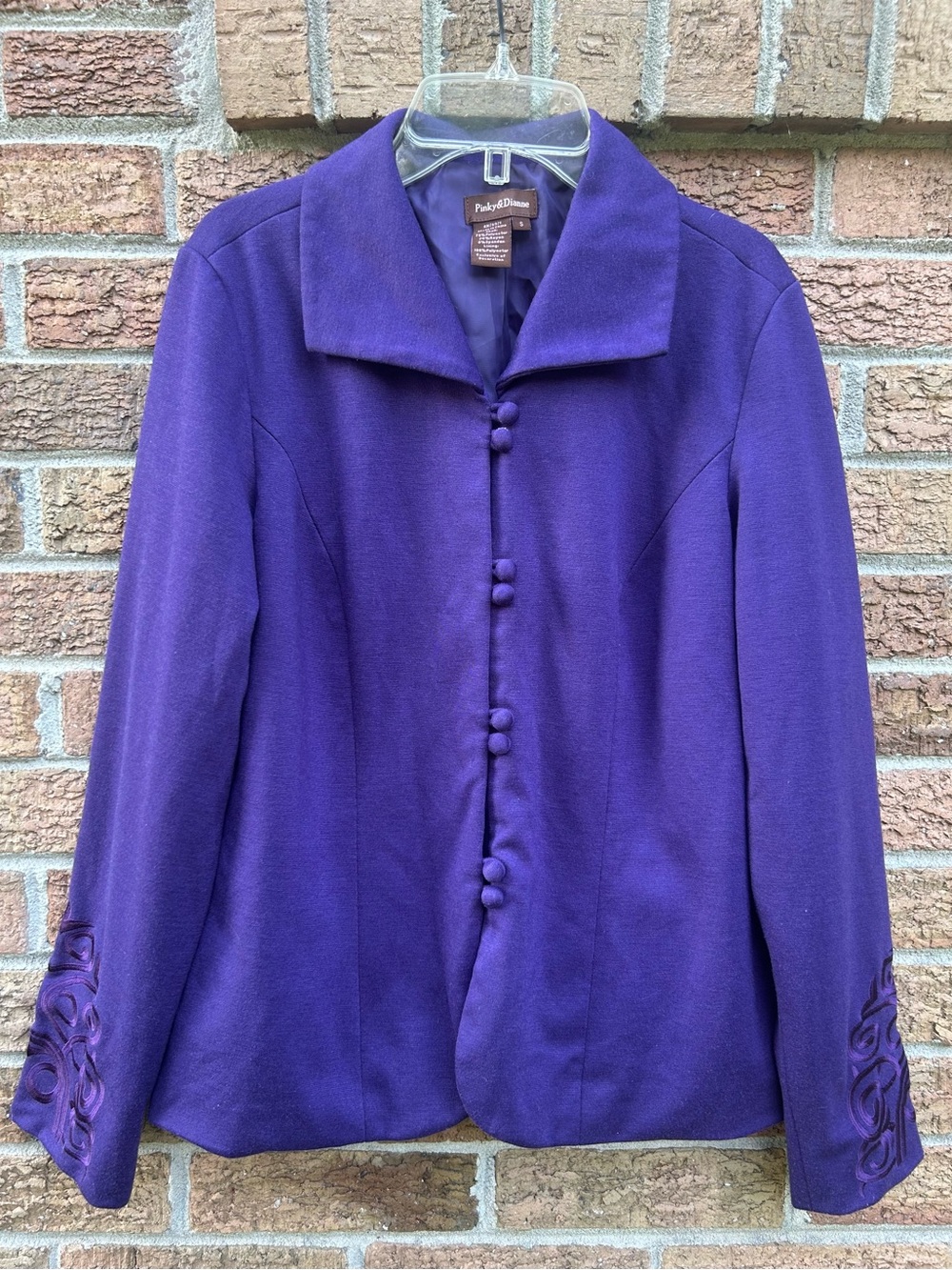 Pinky & Dianne Purple Button-Front Blazer size small